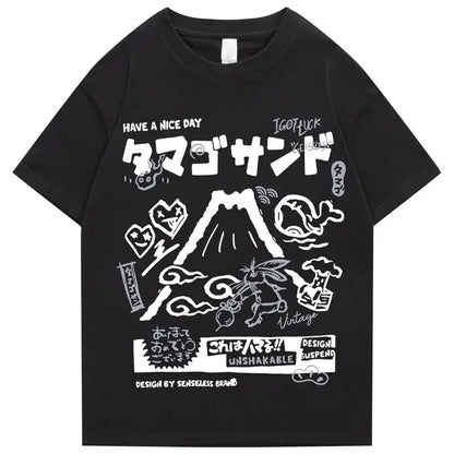 Mount Fuji Retro Cartoon T-Shirt
